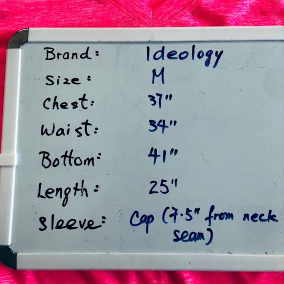 IDEOLOGY hot pink Heathered cap Sleeve Shirt NWOT - Picture 9 of 9